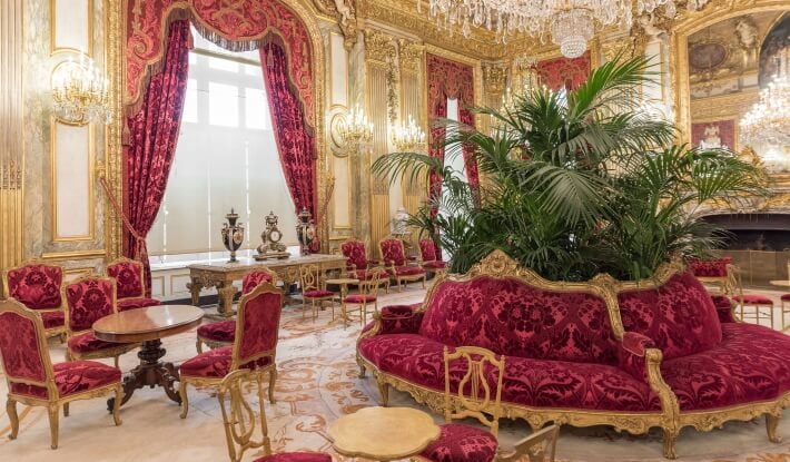 A drawing room in the Napoleon III Apartments, Paris.