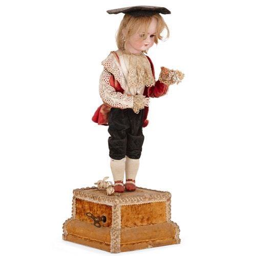 Antique musical automaton bisque doll