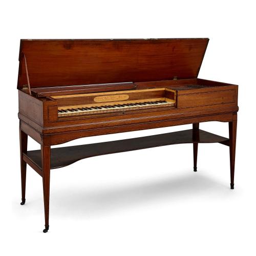 Antique English mahogany square piano by Fredericus Beck