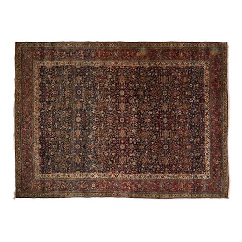 Large floral Tabriz Persian wool carpet