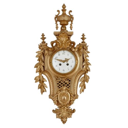 Belle Époque French antique ormolu cartel clock