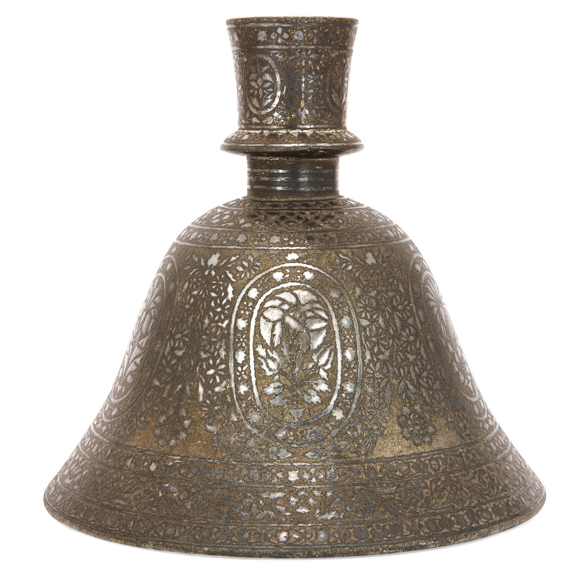 Antique Indian Bidriware Metal Hookah Pipe Base Mayfair Gallery Antique Indian Bidriware Metal Hookah