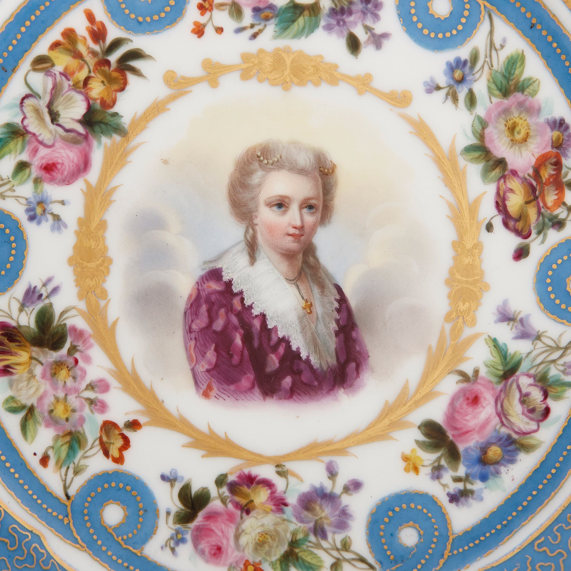 Pair Of Antique Ormolu Mounted Porcelain Decorative Plates Porcelain Decorative Plates