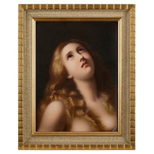 Painted KPM porcelain plaque portraying Mary Magdalene