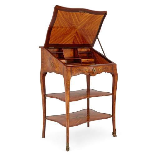 Ormolu marquetry and parquetry antique secretaire