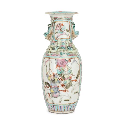 Small Chinese famille rose Canton porcelain vase