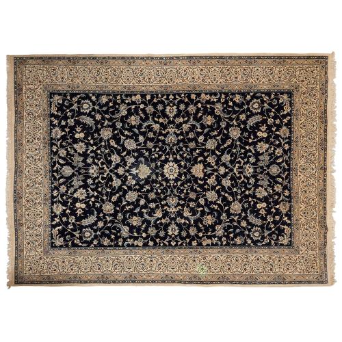 Antique woven wool Isfahani carpet