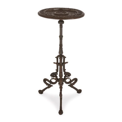 Viennese Rococo style cast iron circular side table