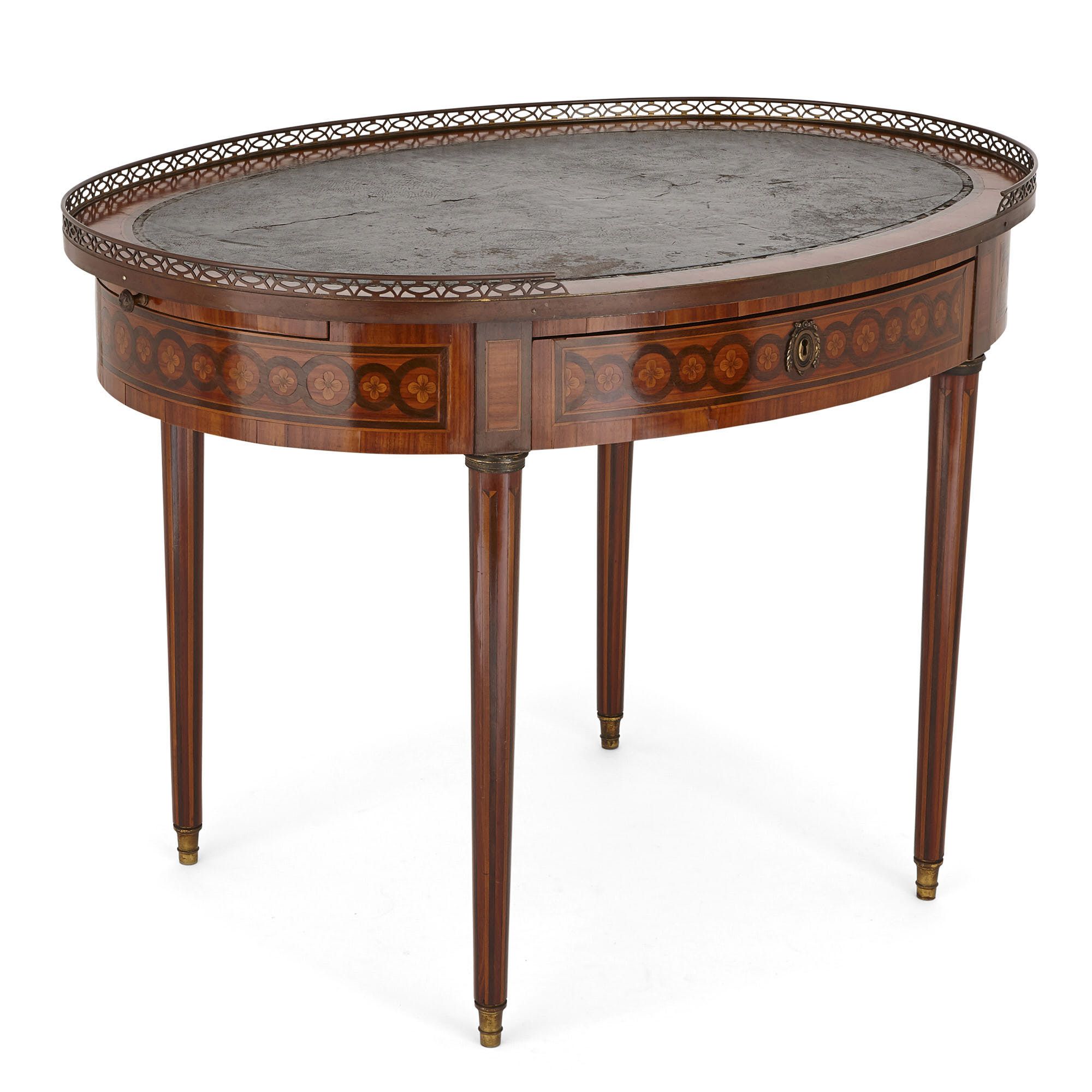 Louis Xvi Period Marquetry Walnut Writing Desk Mayfair Gallery