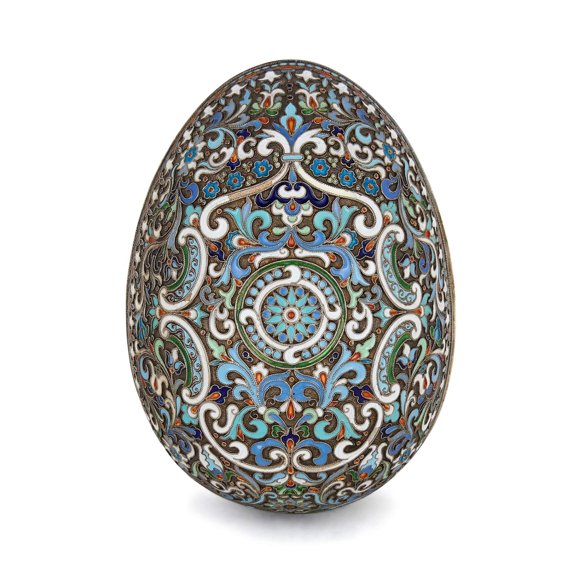 ASHULY COPPER ENAMELS 　小物入れ　イギリス製　エナメル Antique Russian silver 84 cloisonne shaded enamel bowl by