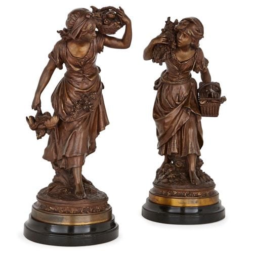 Pair of 19th Century spelter sculptures by Moreau