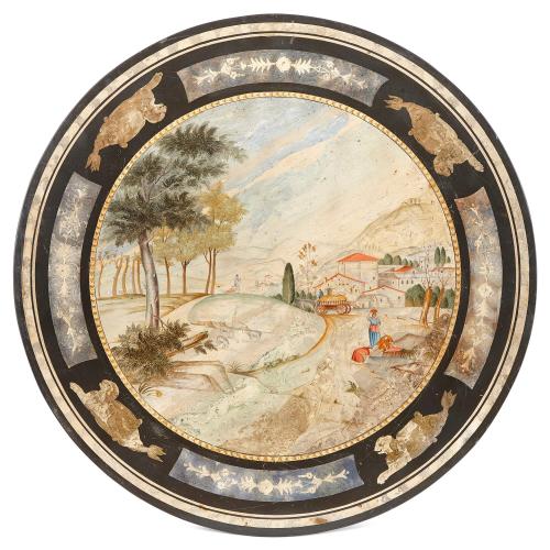 Antique Italian circular scagliola table top, 19th Century