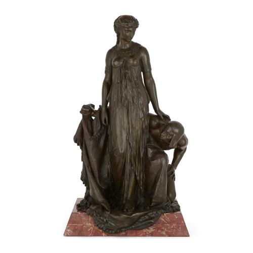 Unveiling the Princess patinated bronze group by H. Dumaige