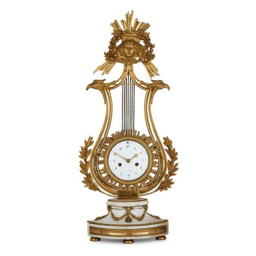 18th Century French Louis XVI period ormolu and marble mantel clock