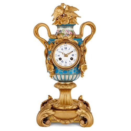 Napoleon III period Sèvres style mantel clock by Kreisser