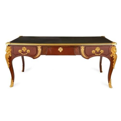 Large ormolu mounted antique French bureau plat