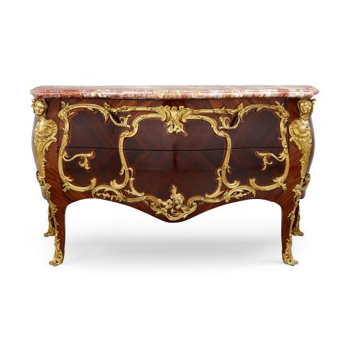 Napoleon III tulipwood and kingwood commode by P. Sormani