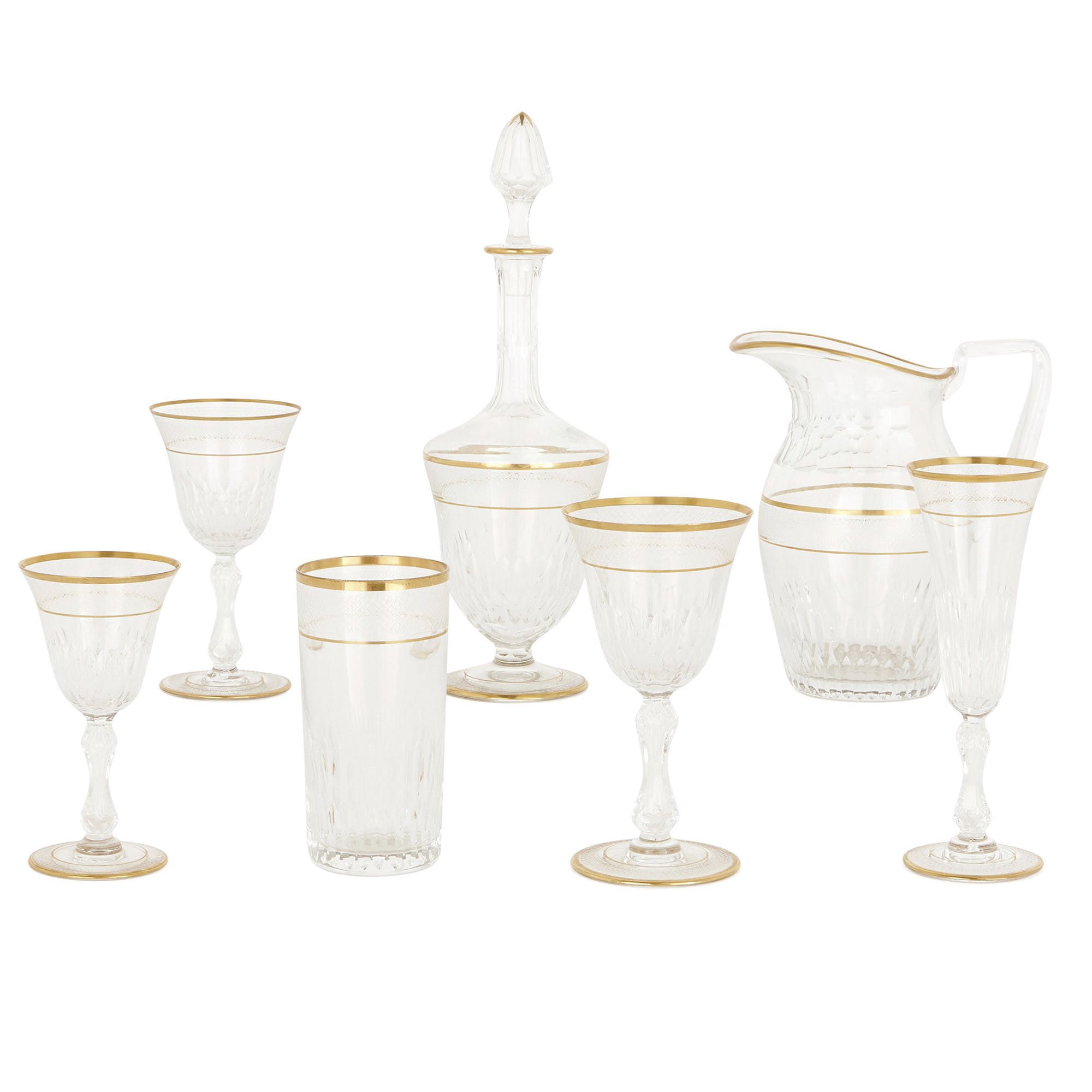 Set of 12 champagne glasses, first half of the 19th century - Ref