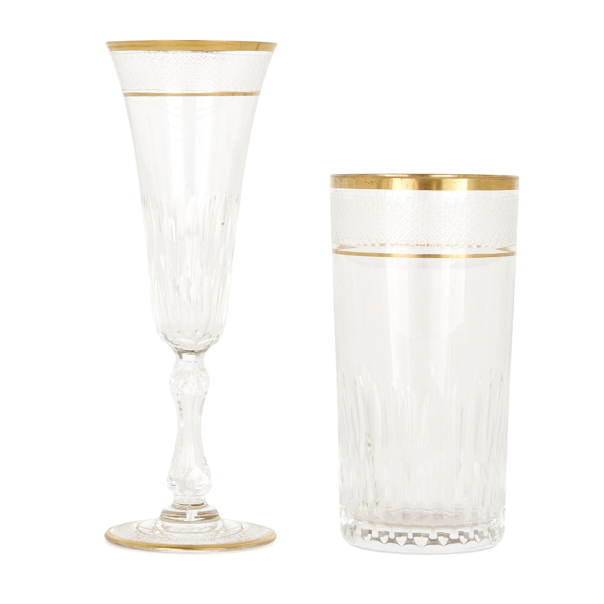 Set of 12 champagne glasses, first half of the 19th century - Ref