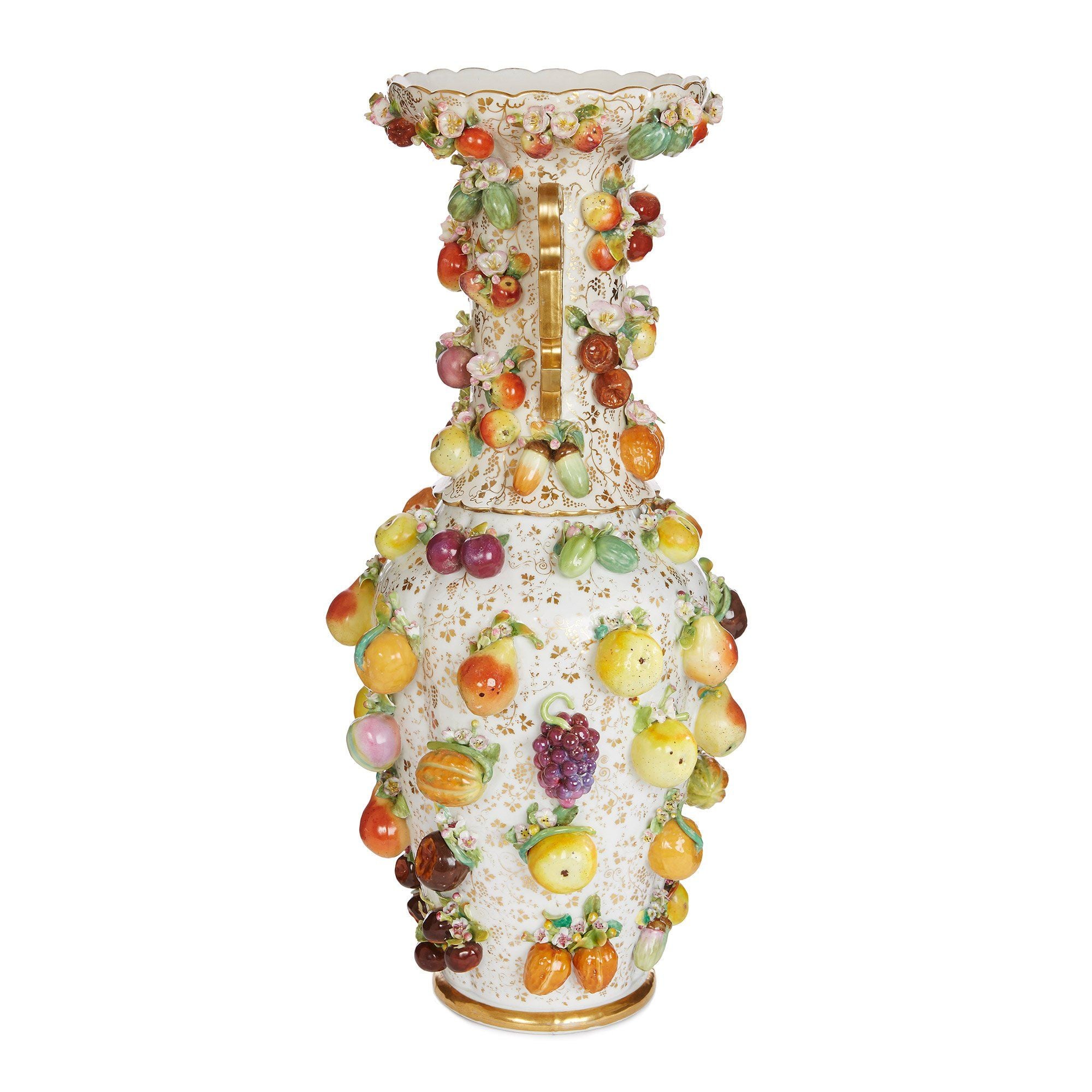 Pair of large antique Dresden porcelain vases Mayfair Gallery