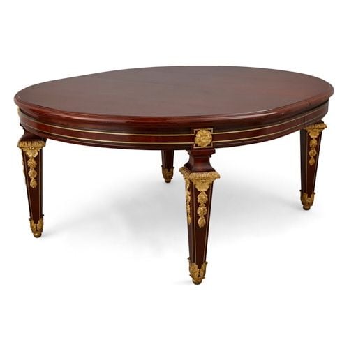 French ormolu and mahogany dining table by Mercier Frères