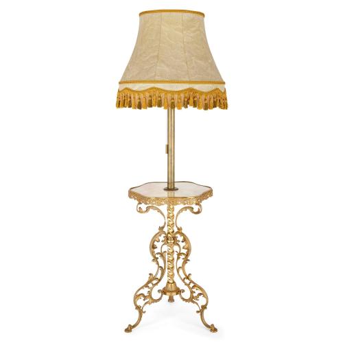 Ormolu and marble antique Belle Époque standing lamp