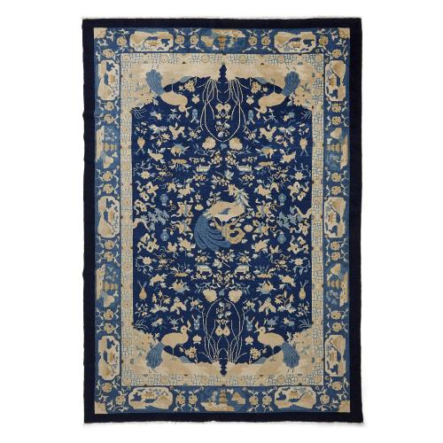 Woven wool antique Peking carpet