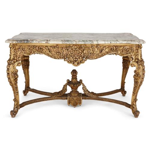 Régence style carved giltwood rectangular centre table