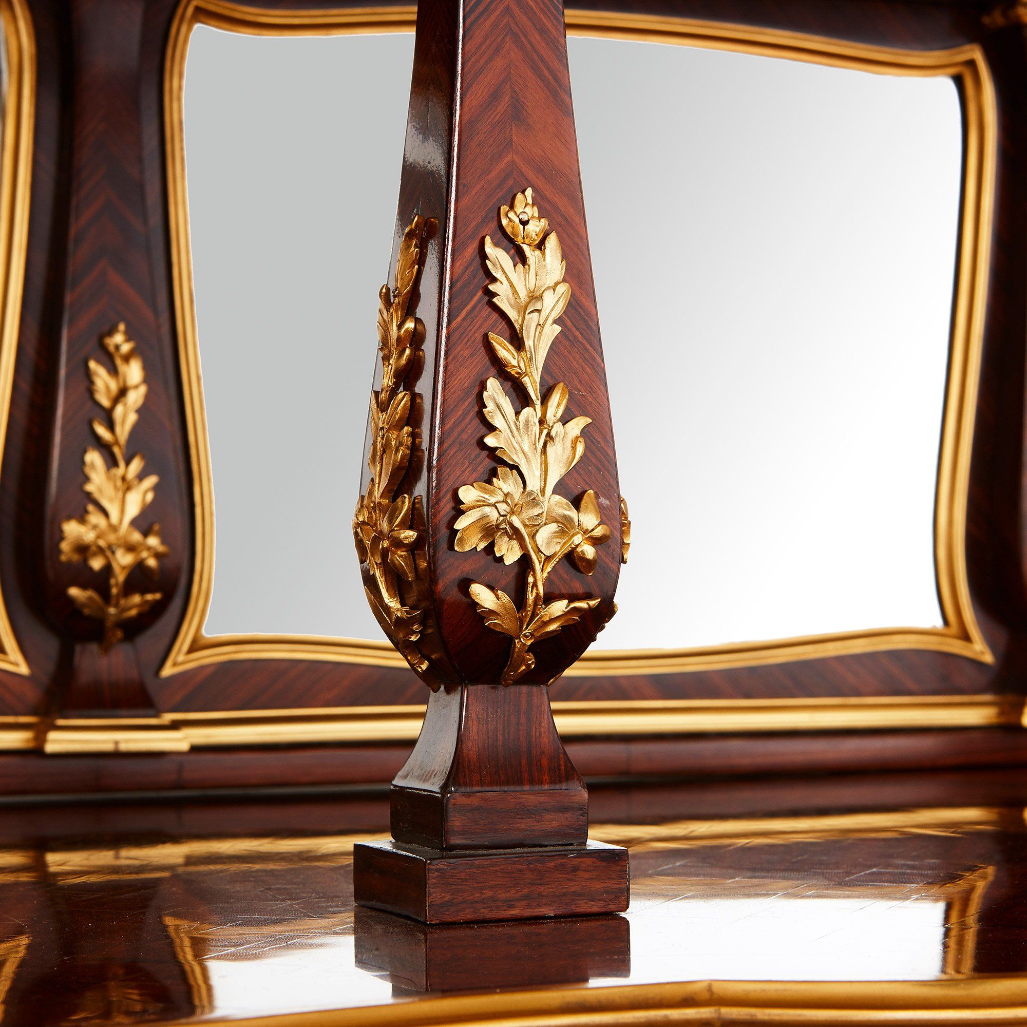 Pair of French Boulle antique vitrine cabinets, 19th 