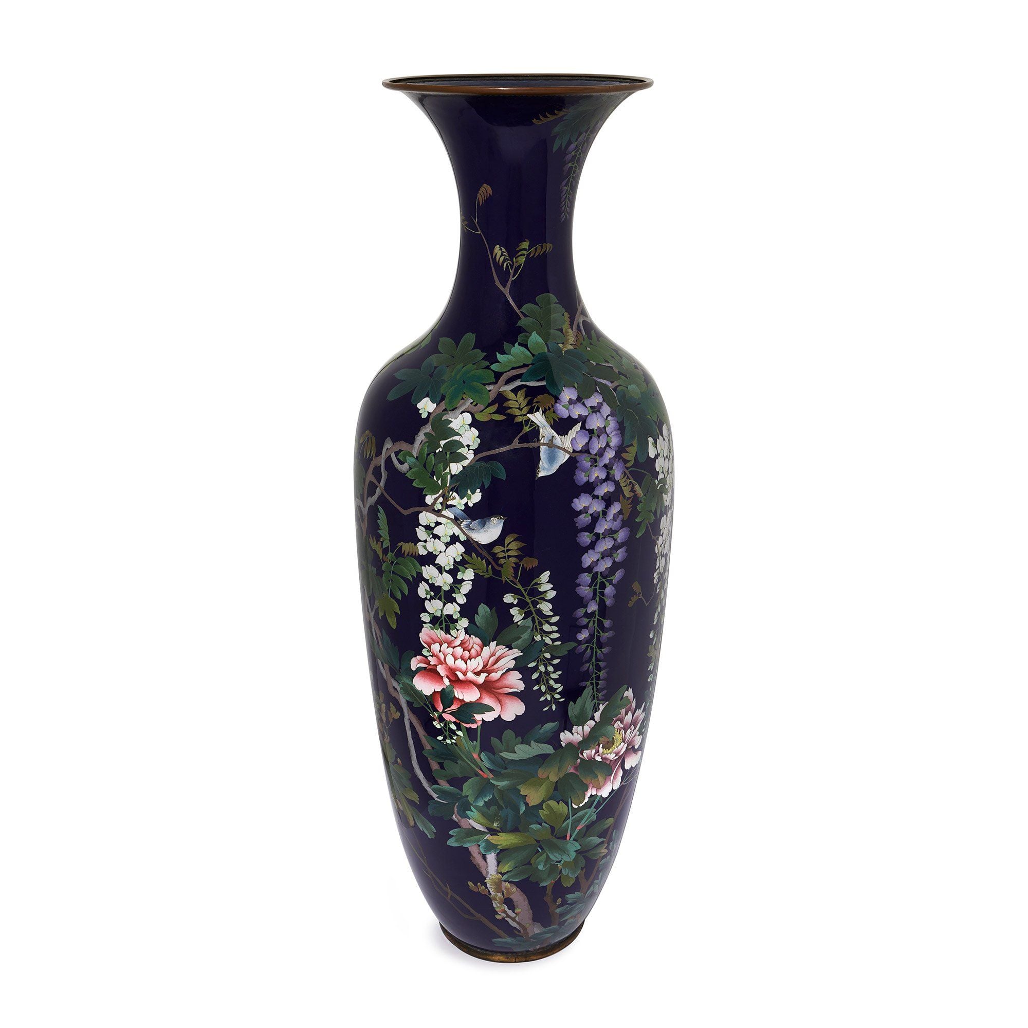 Large cloisonné enamel antique Japanese vase, Meiji period Mayfair