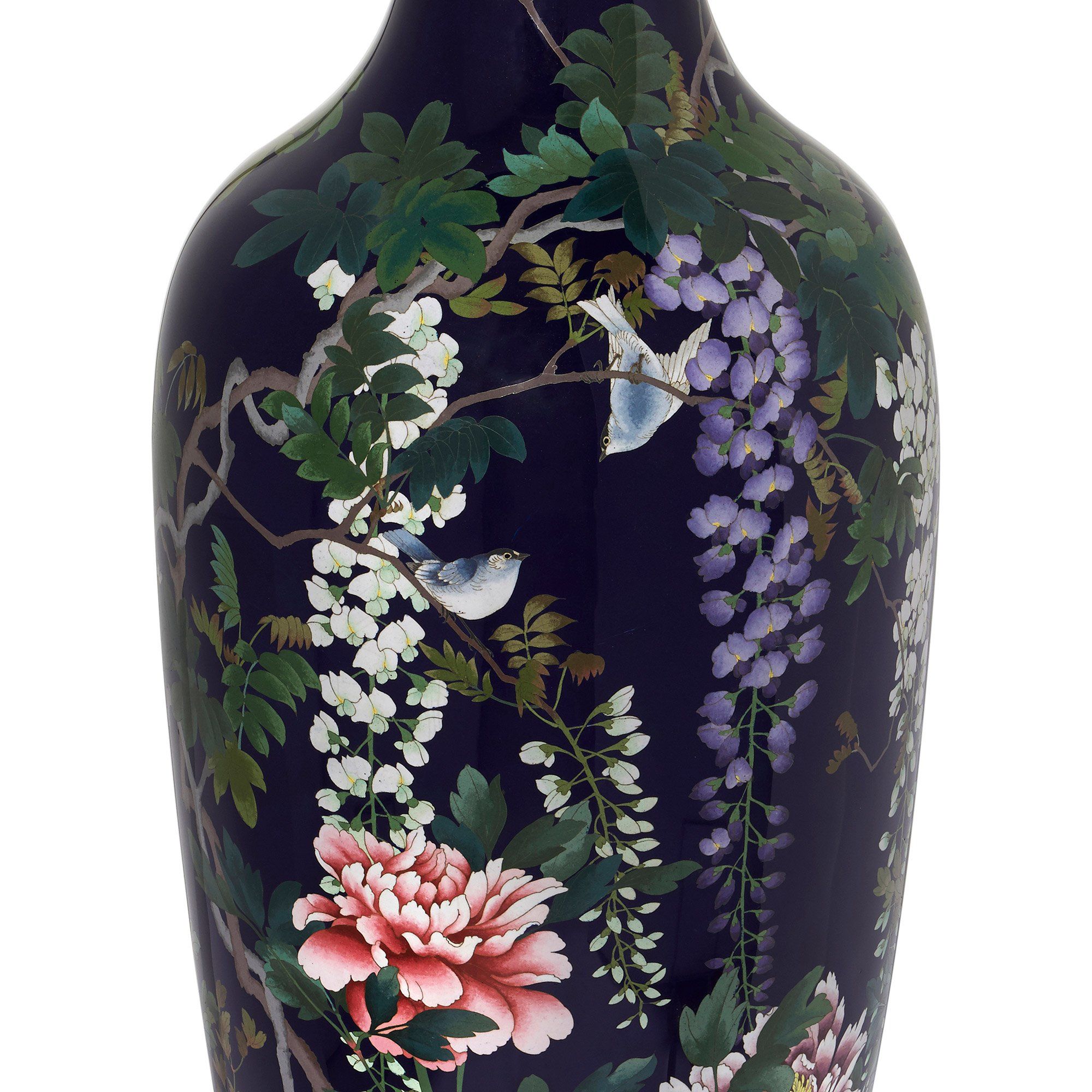 Large cloisonné enamel antique Japanese vase, Meiji period Mayfair