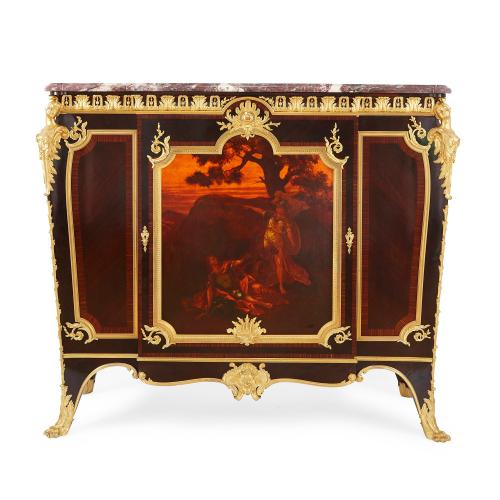 Ormolu, kingwood and Vernis Martin side cabinet by Linke