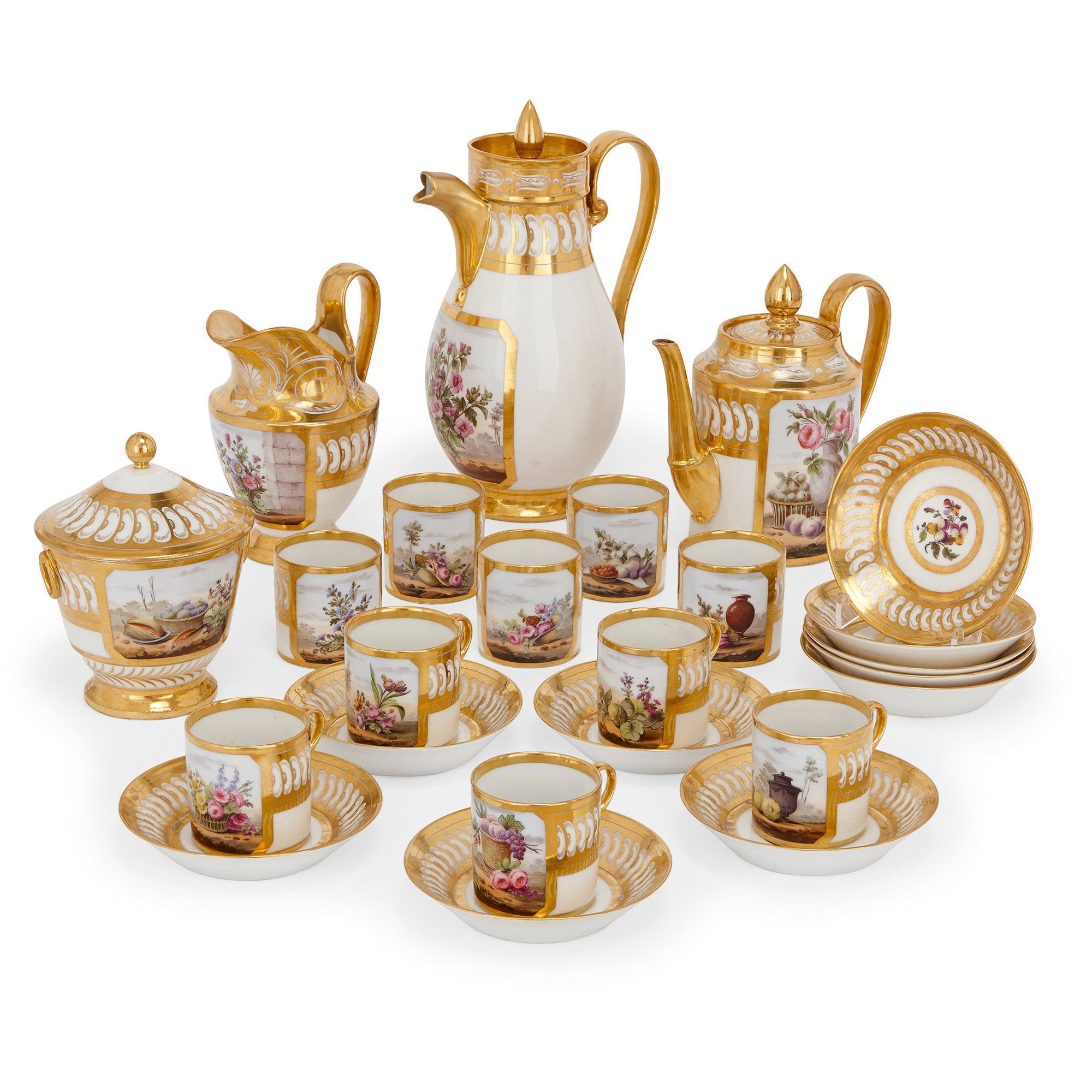 French Empire period Paris porcelain tea and coffee set ...