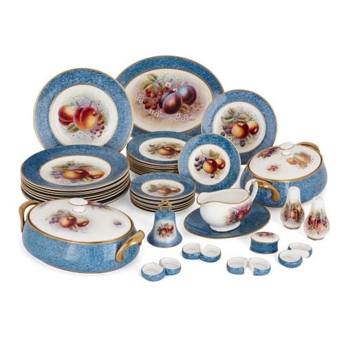 Dursley porcelain dinner service painted by James Skerrett