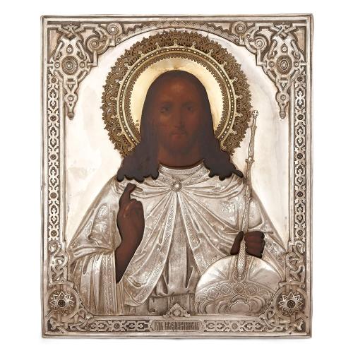 Russian 19th century Spas icon of Christ Pantocrator