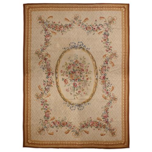 Very large Aubusson carpet with floral detailing, c. 1870