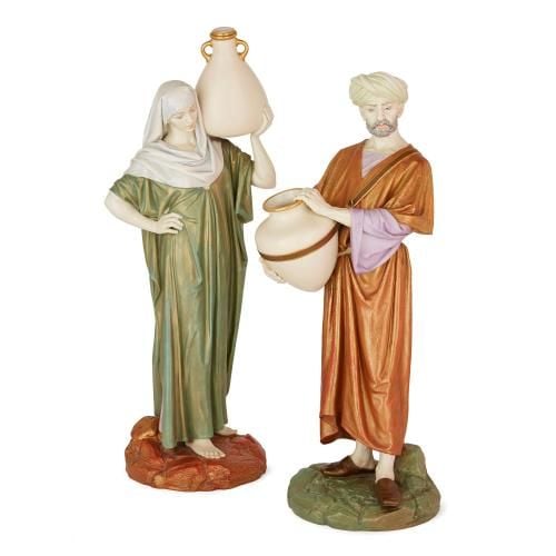 Pair of Royal Worcester porcelain Orientalist style figures