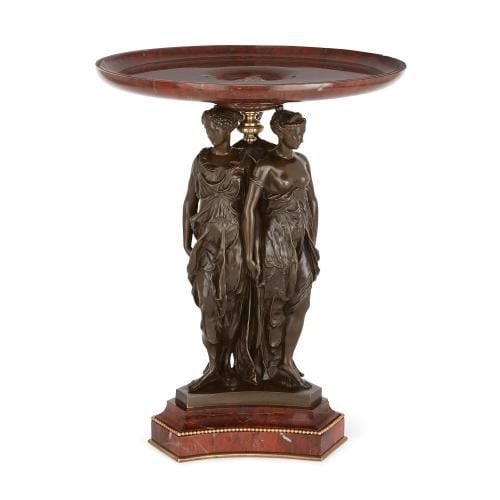 Empire style marble and bronze antique centrepiece by Robbe