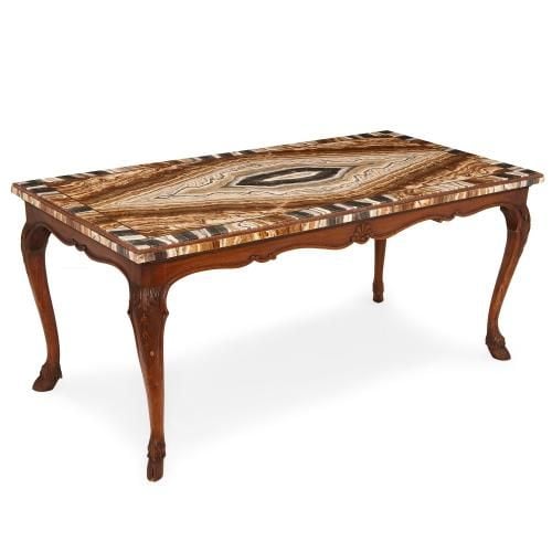 18th Century Italian onyx and porphyry coffee table