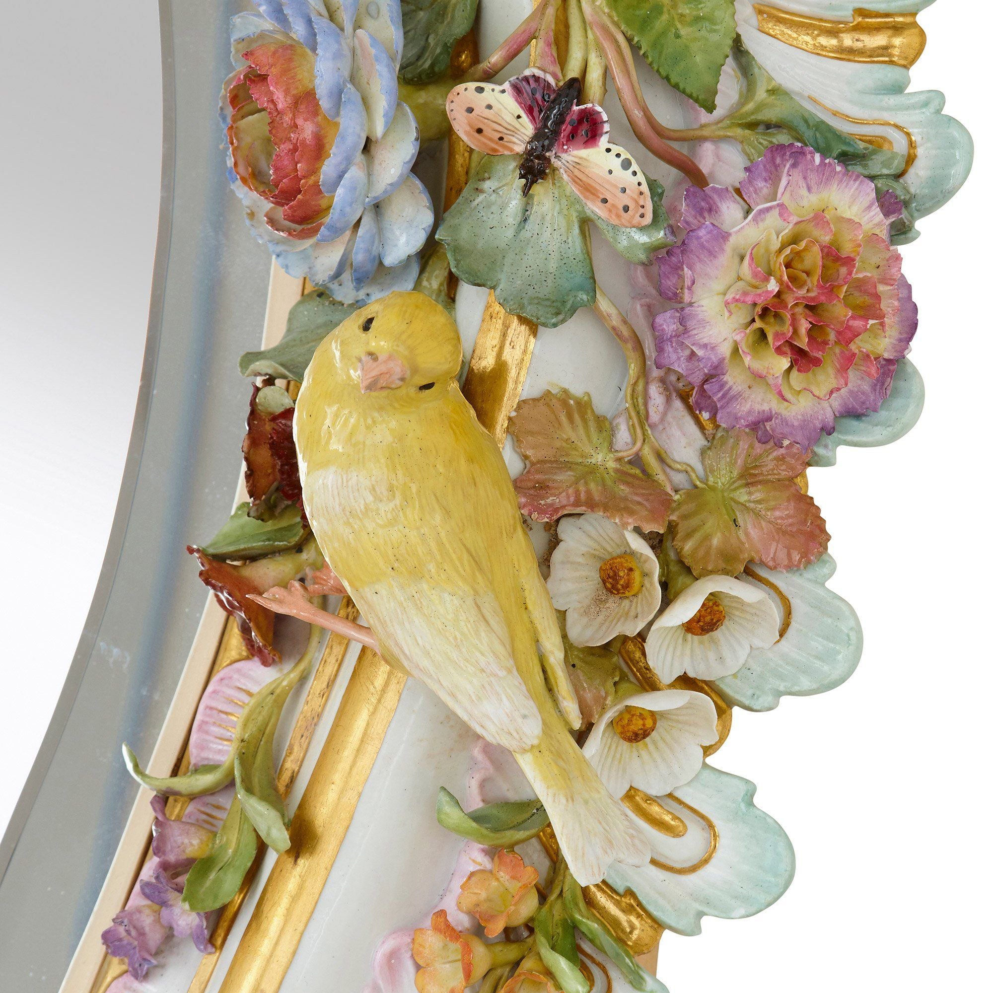 Large antique Meissen porcelain mirror | Mayfair Gallery