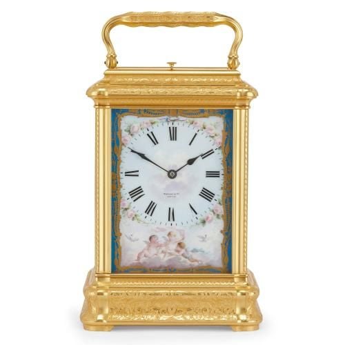 Sèvres porcelain and ormolu repeater giant carriage clock | Mayfair Gallery