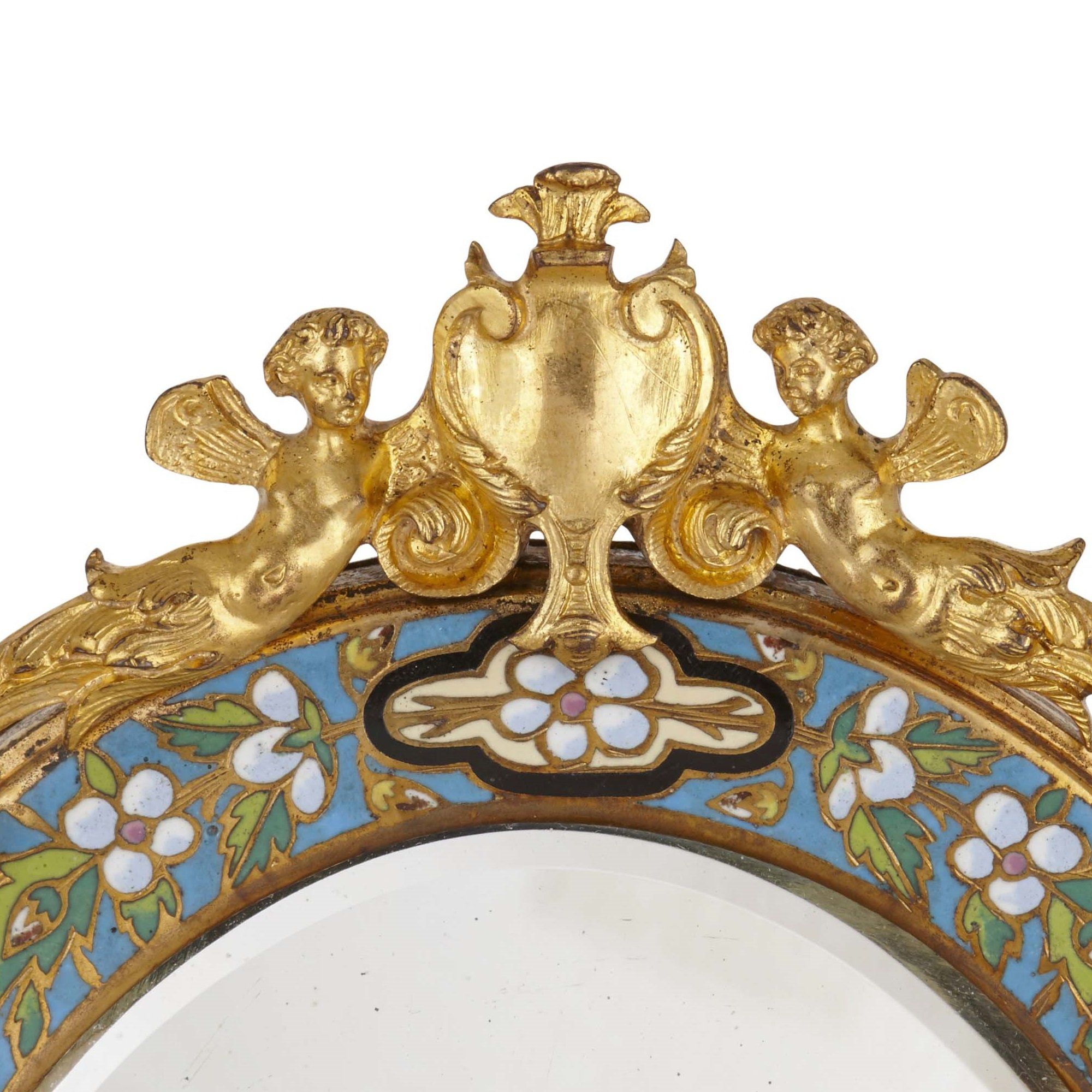 AN ORMOLU AND CHAMPLEVÉ ENAMEL TABLE MIROR, FRANCE, 19TH CENTURY