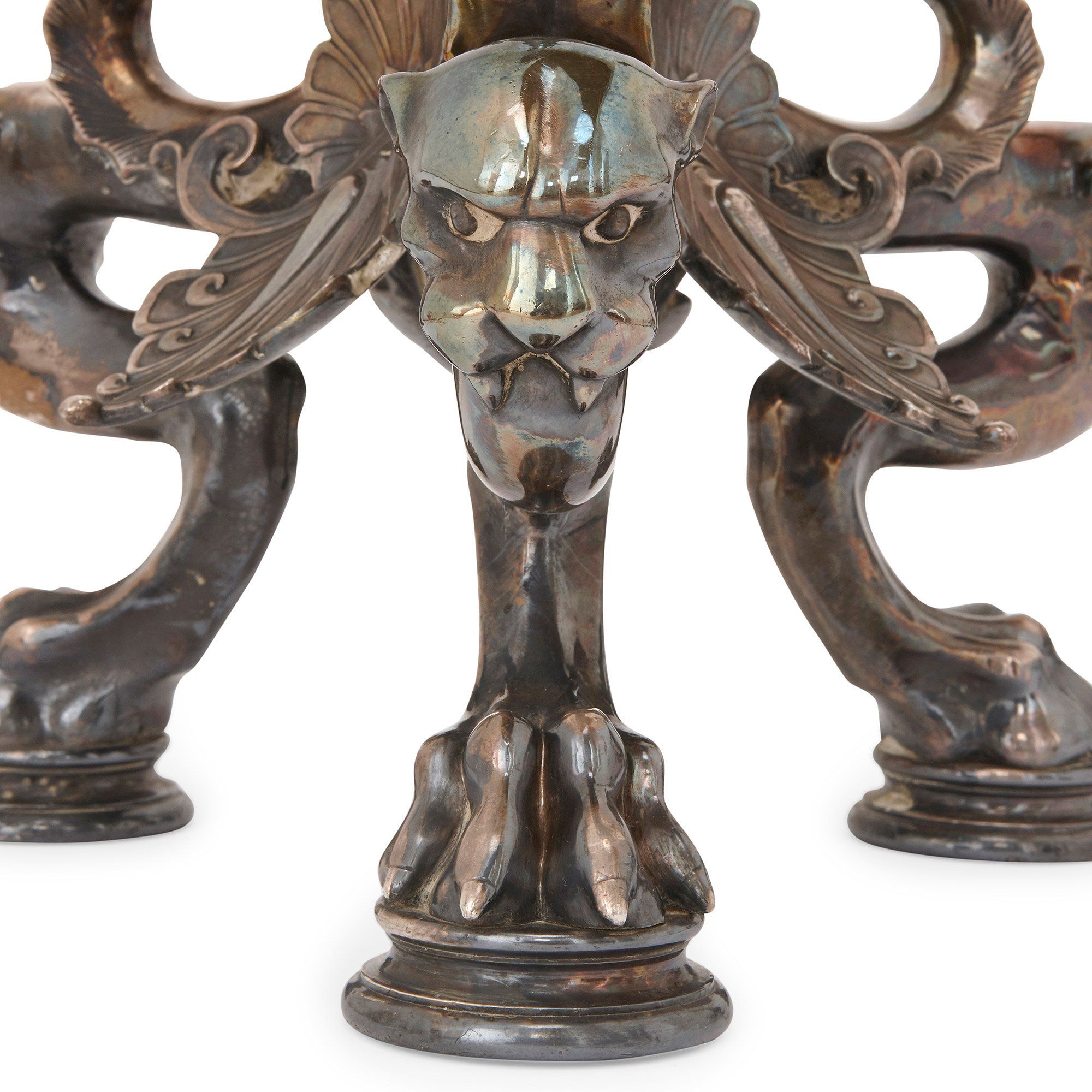 Pair Of Large Silvered Bronze Antique French Floor Lamps Mayfair Pair Of Large Silvered Bronze Antique French Floor Lamps
