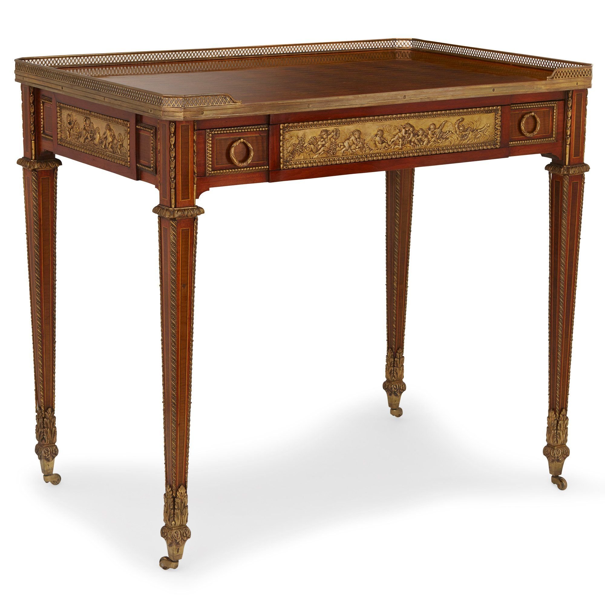 Louis Xvi Style Ormolu Mounted Parquetry Writing Table Mayfair