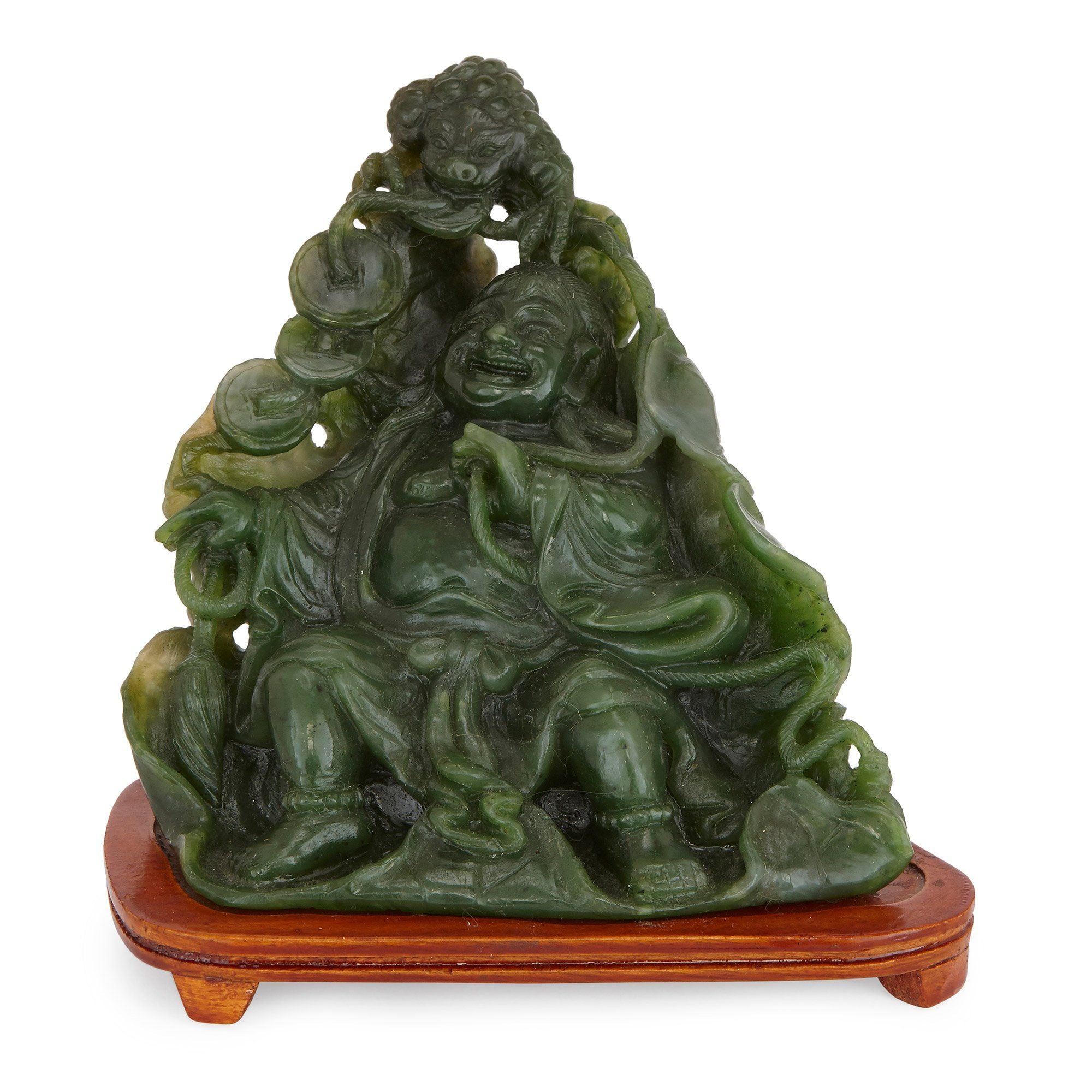 Chinese antique Buddha sculpted in nephrite jade Mayfair Gallery