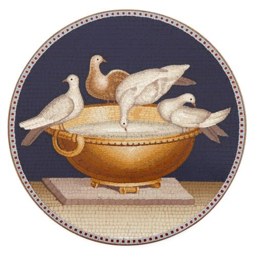 Roman micromosaic plaque depicting The Doves of Pliny
