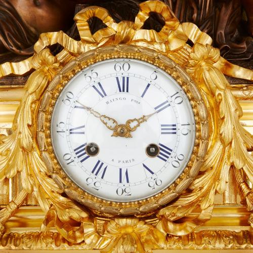 Antique gilt and patinated bronze clock set by Picard | Mayfair