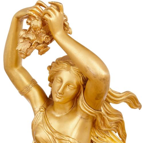 Large French Rococo style antique ormolu mantel clock | Mayfair