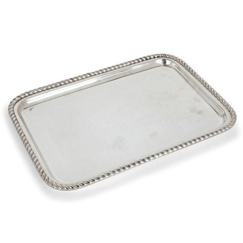 Lebanese silver-plate tray by Habis