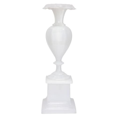Antique Bohemian white opalescent glass vase